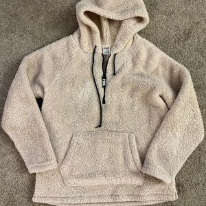 Victoria's Secret Cream Sherpa Sweatshirt with Hood, Size S